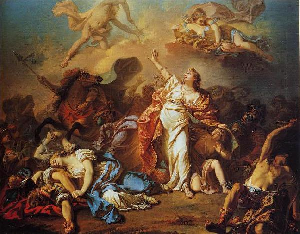 Jacques-Louis David Diana and Apollo Piercing Niobe s Children with their Arrows Germany oil painting art